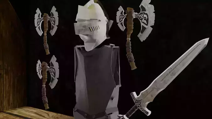 Fantasy Warrior Gear Pack  Stylized Weapons  Armor for RPG Games