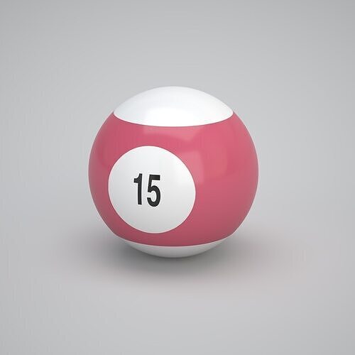 Pool Snooker Ball Number 15 3D model