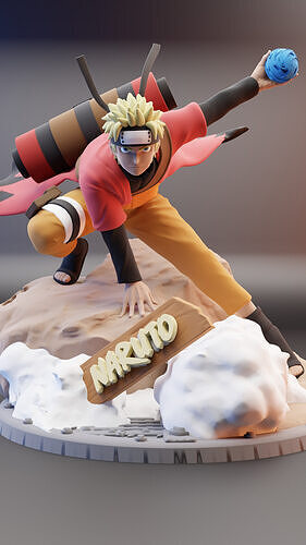 Naruto - Rasengan Pose 3D Printable - 8-Part Kit 3D print model