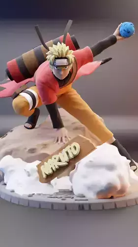 Naruto - Rasengan Pose 3D Printable - 8-Part Kit