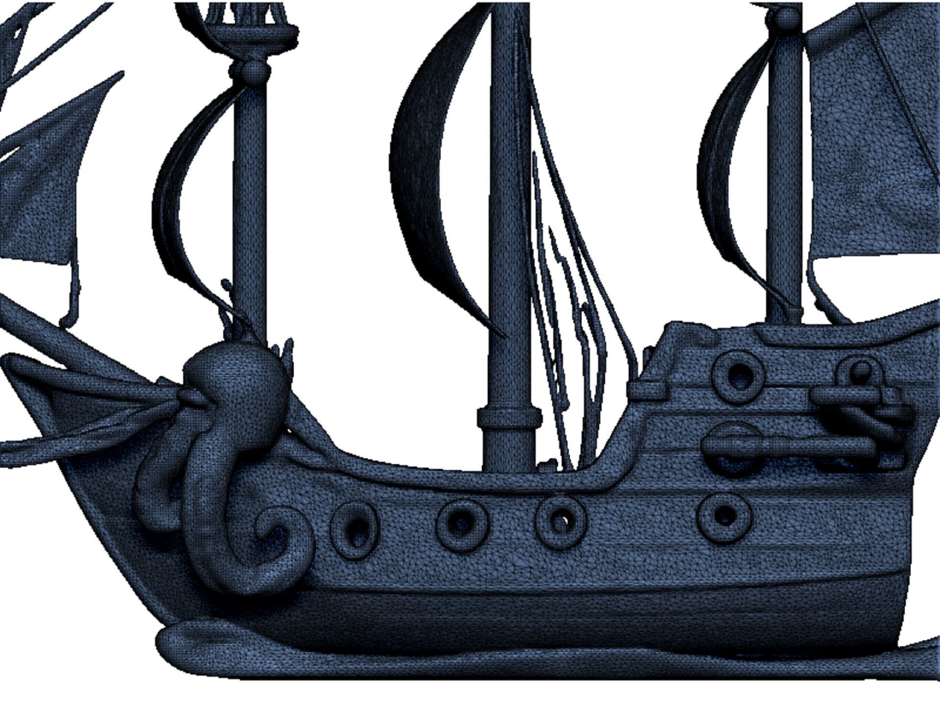 pirate ship and octopus pendant 3D print model_11