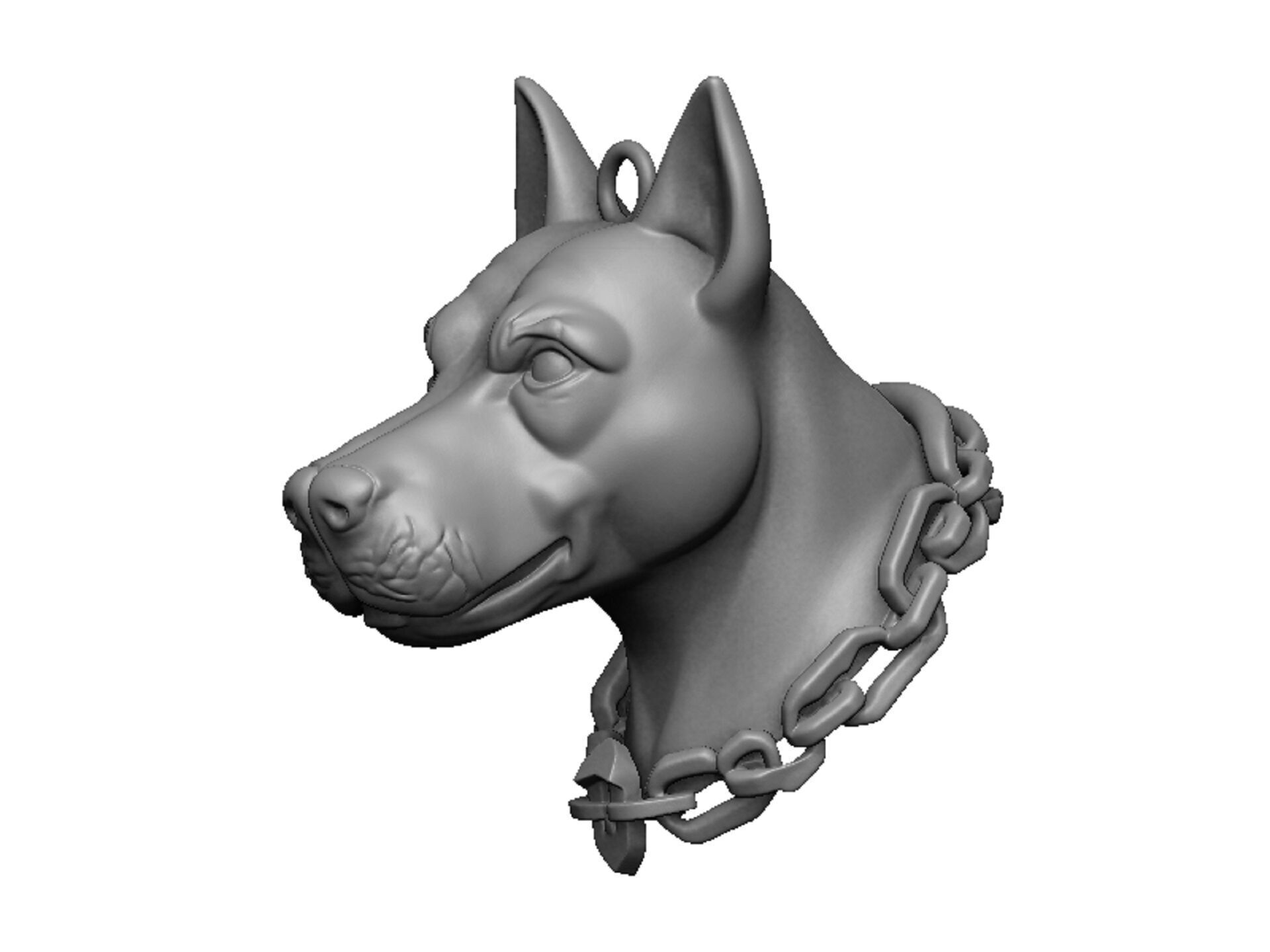 pitbull head 3D print model_3