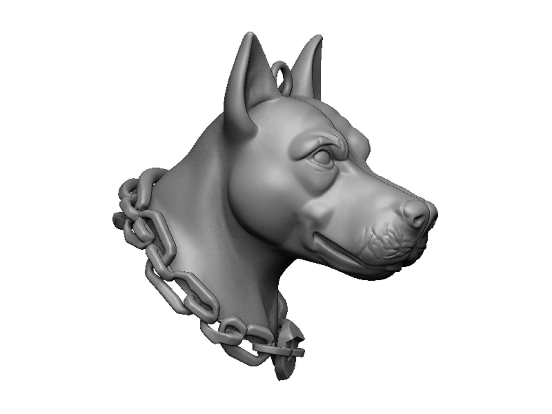 pitbull head 3D print model_1