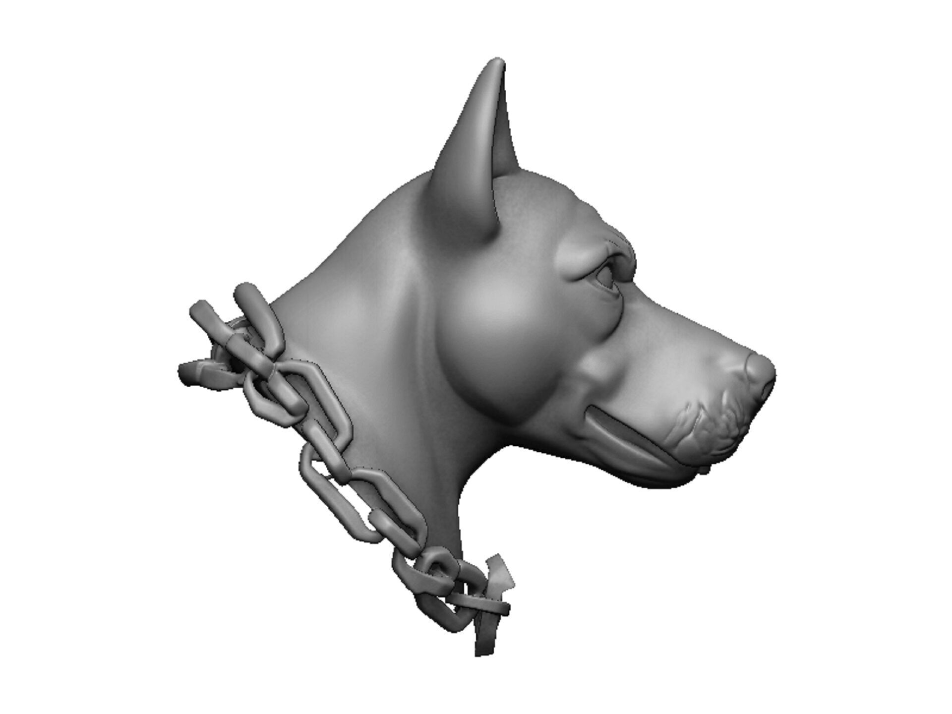 pitbull head 3D print model_2