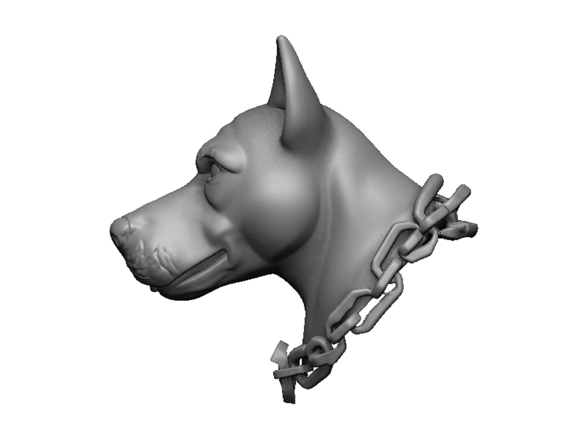 pitbull head 3D print model_4
