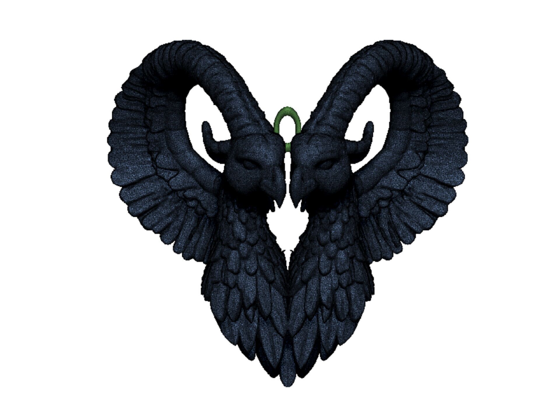 ram and eagle pendant 3D print model_11