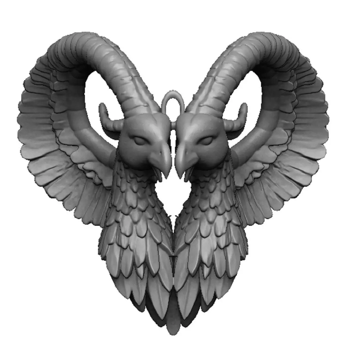 ram and eagle pendant 3D print model_0