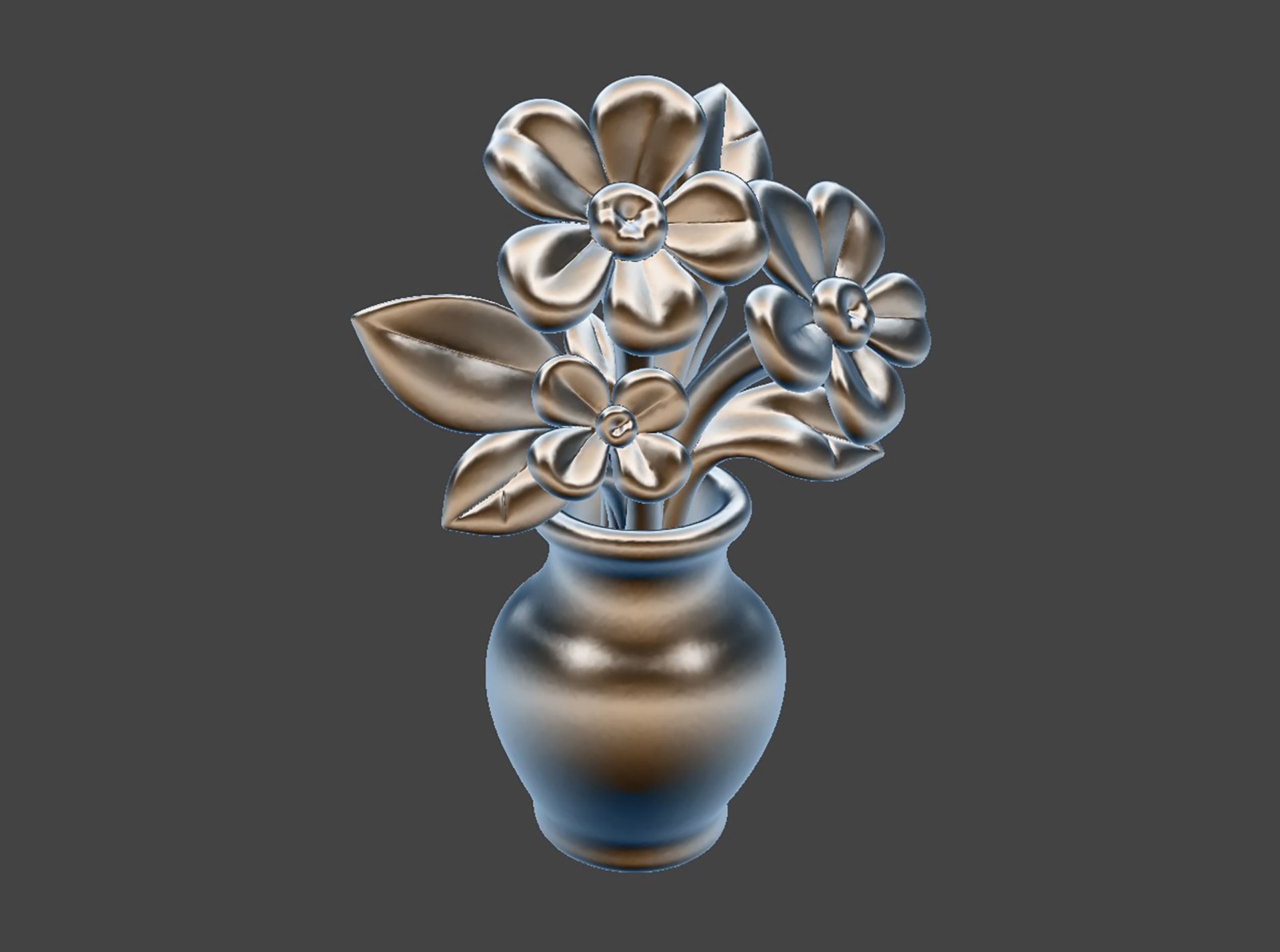 Floral Arrangement Decorative Vase 3D Printable STL Model 3D print model_1