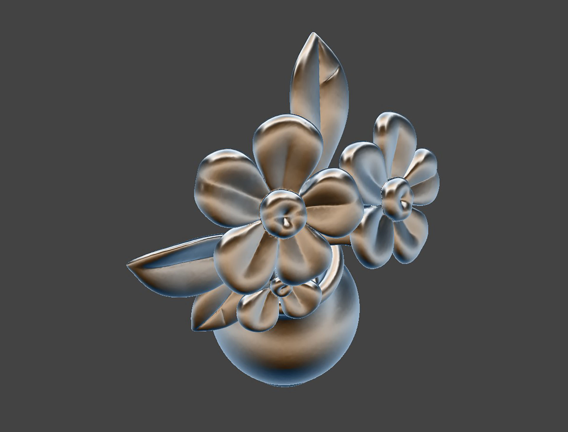 Floral Arrangement Decorative Vase 3D Printable STL Model 3D print model_7