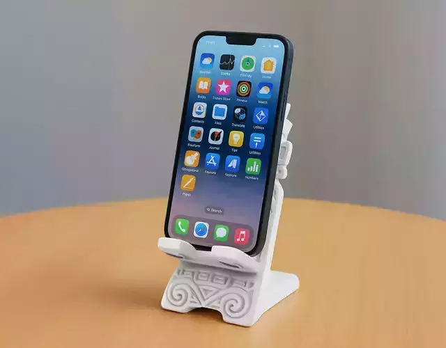 Tribal Aztec Phone Stand 3D Print Desk Holder STL 3D print model