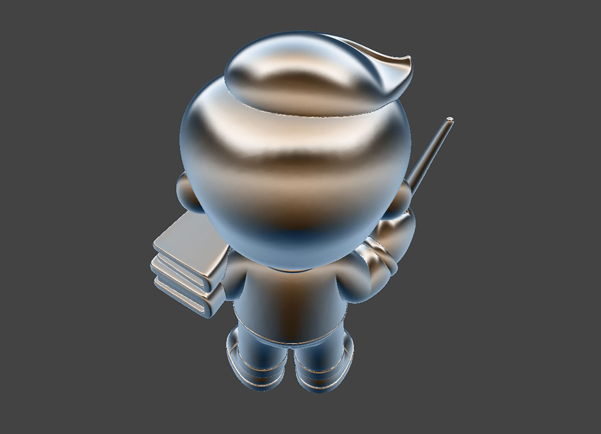 Teacher Cartoon Character 3D Model for Classroom Themes 3D print model_7