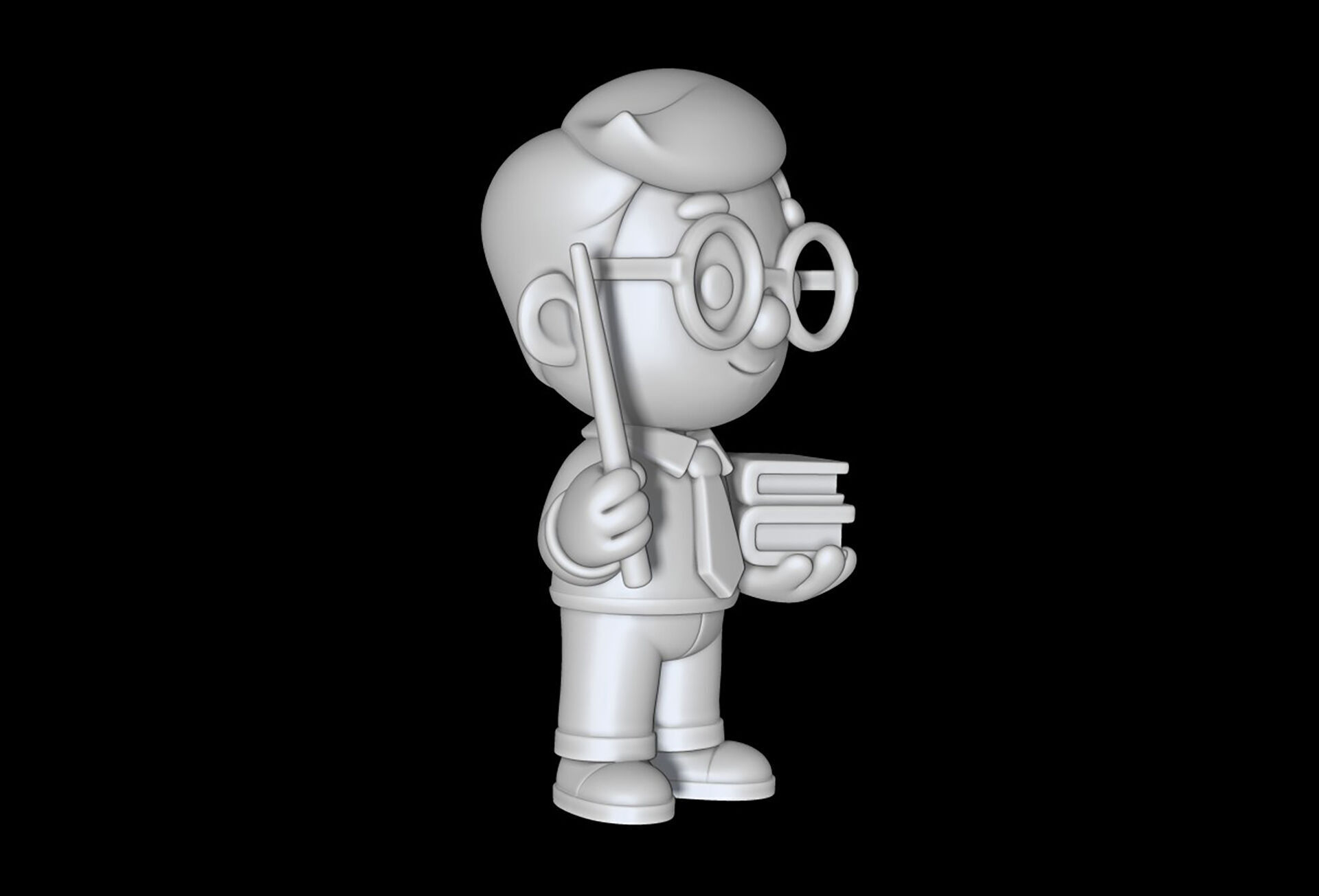 Teacher Cartoon Character 3D Model for Classroom Themes 3D print model_5