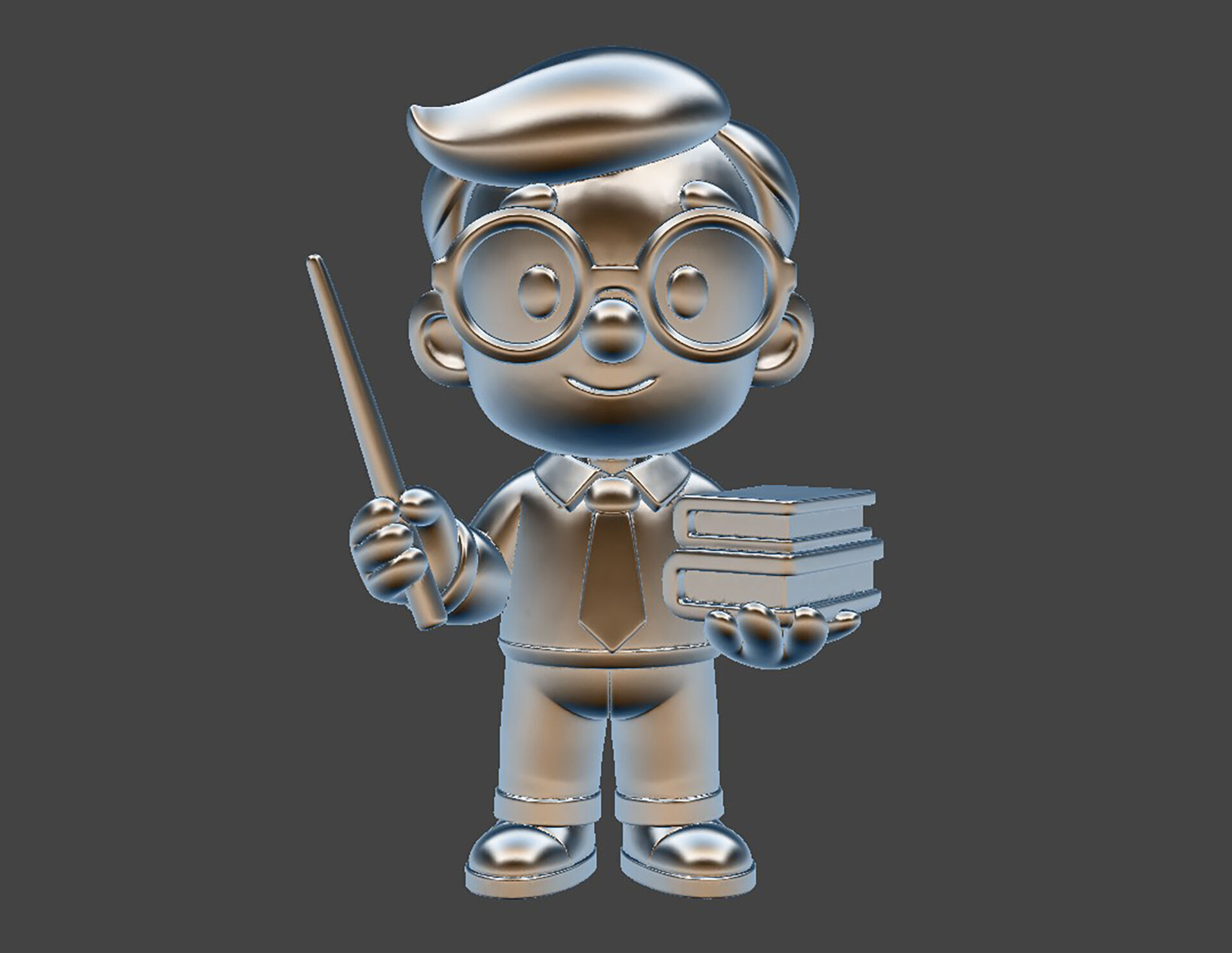 Teacher Cartoon Character 3D Model for Classroom Themes 3D print model_6