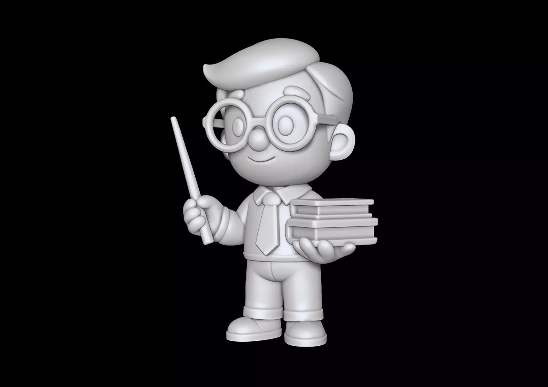 Teacher Cartoon Character 3D Model for Classroom Themes 3D print model_0