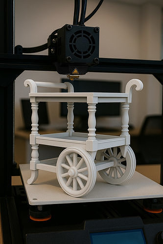 Tea Cart 3D Print Miniature Furniture Three Tier STL 3D print model