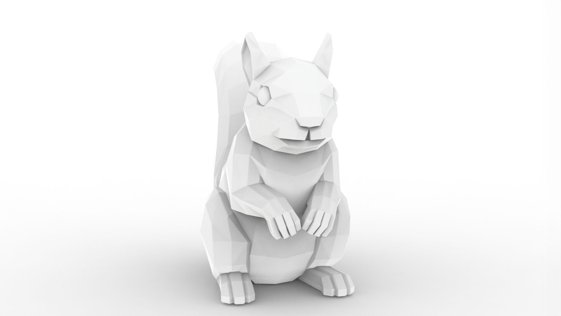 Low Poly Squirrel 3D Model Geometric Print STL 3D print model_1