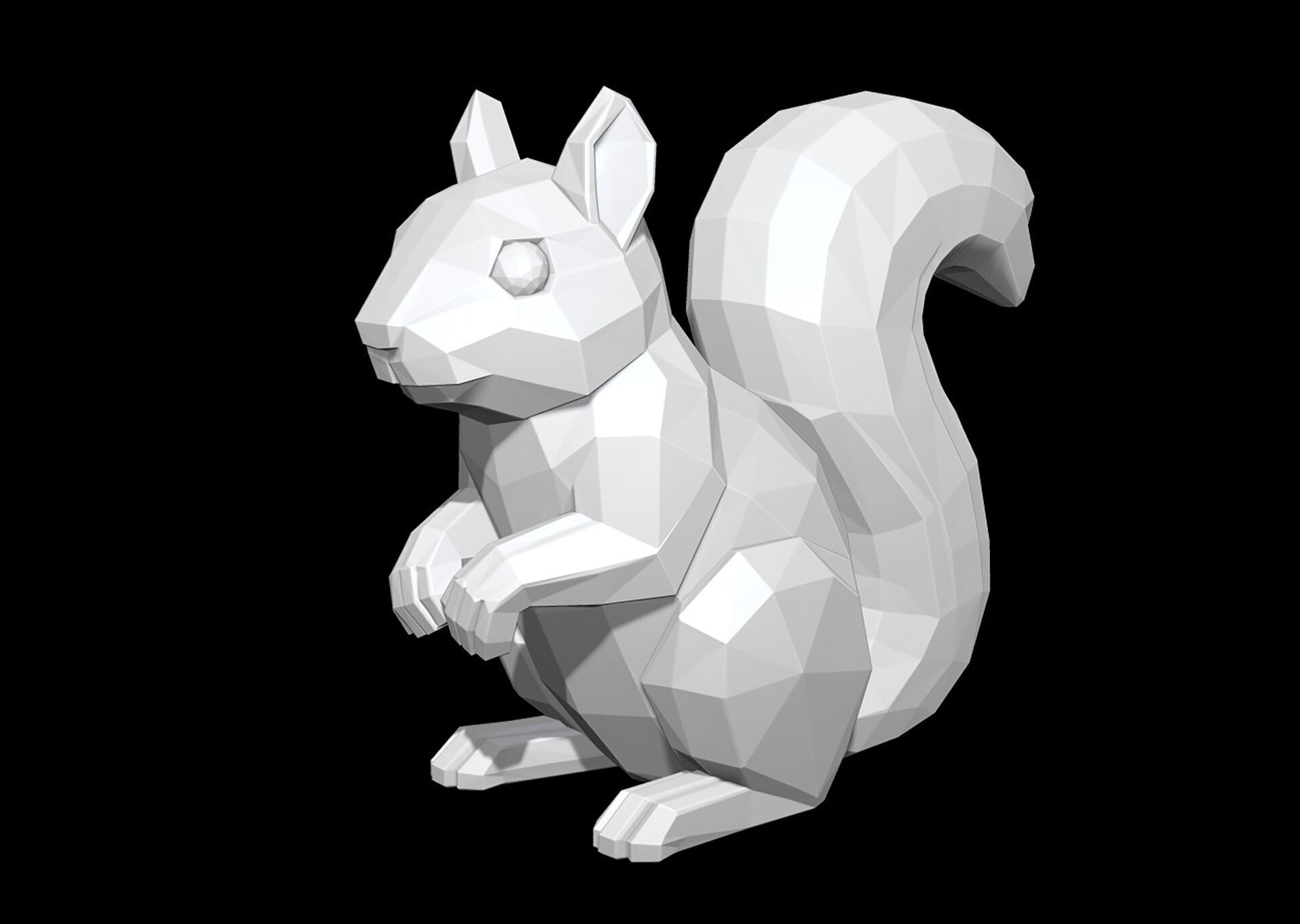 Low Poly Squirrel 3D Model Geometric Print STL 3D print model_9