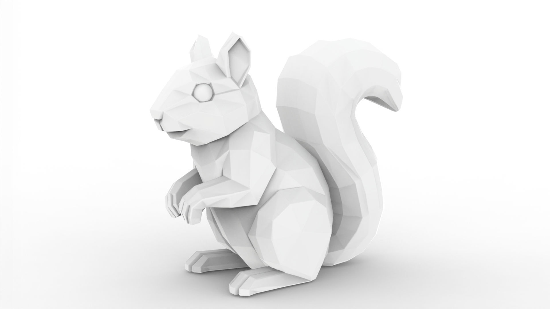 Low Poly Squirrel 3D Model Geometric Print STL 3D print model_2