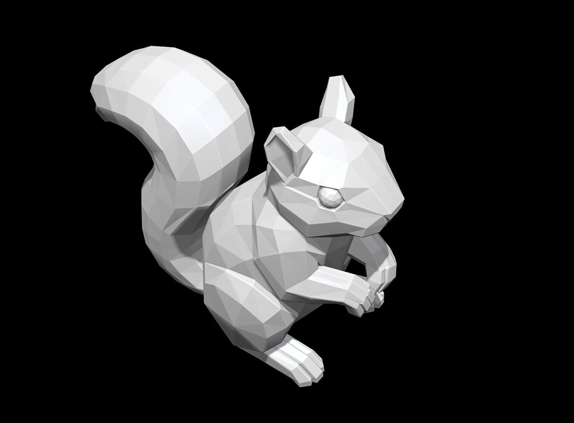 Low Poly Squirrel 3D Model Geometric Print STL 3D print model_4
