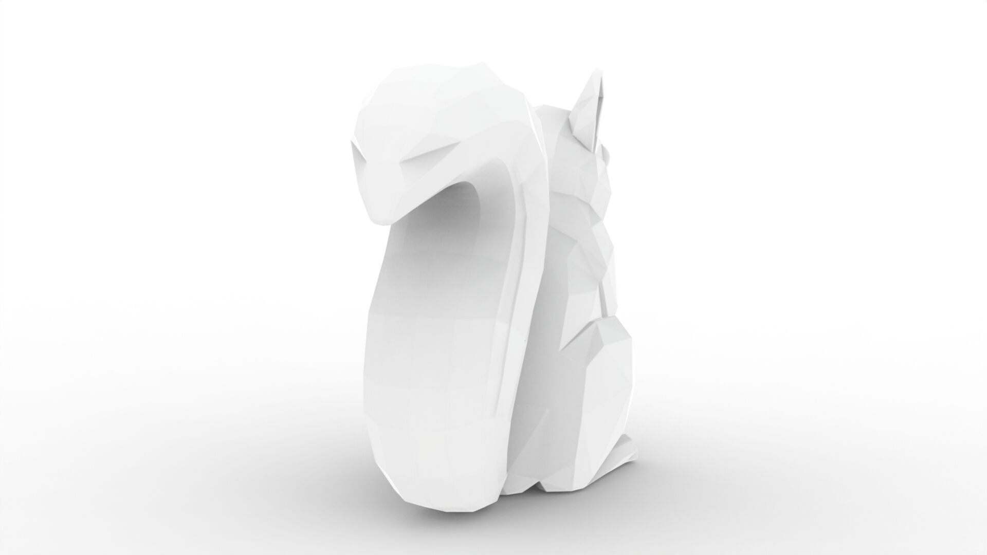 Low Poly Squirrel 3D Model Geometric Print STL 3D print model_3