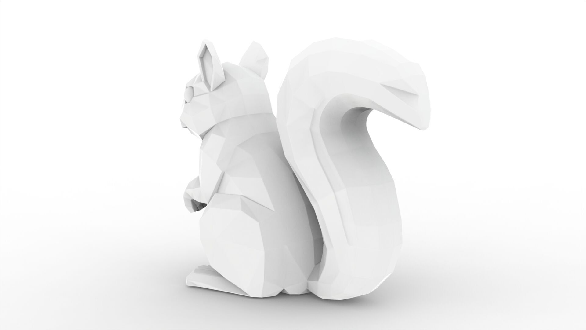 Low Poly Squirrel 3D Model Geometric Print STL 3D print model_5