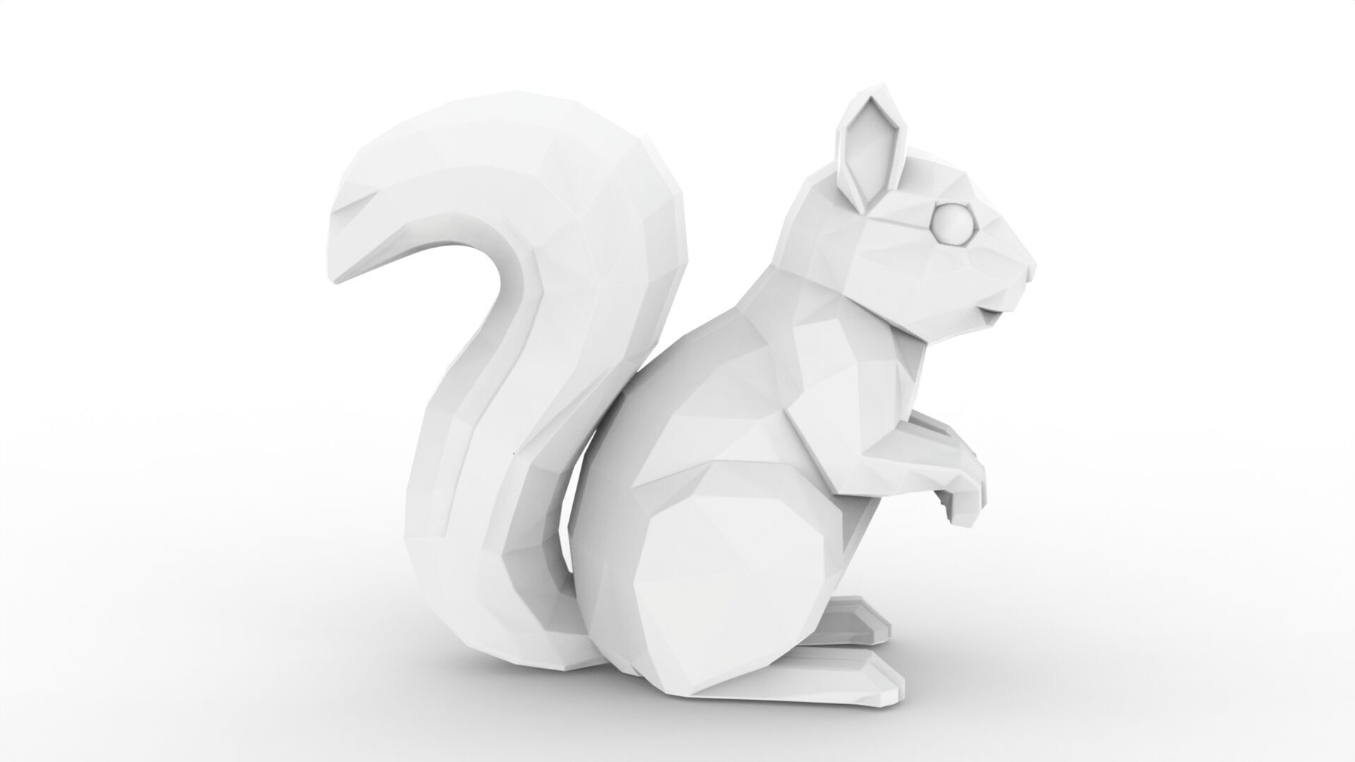 Low Poly Squirrel 3D Model Geometric Print STL 3D print model_8