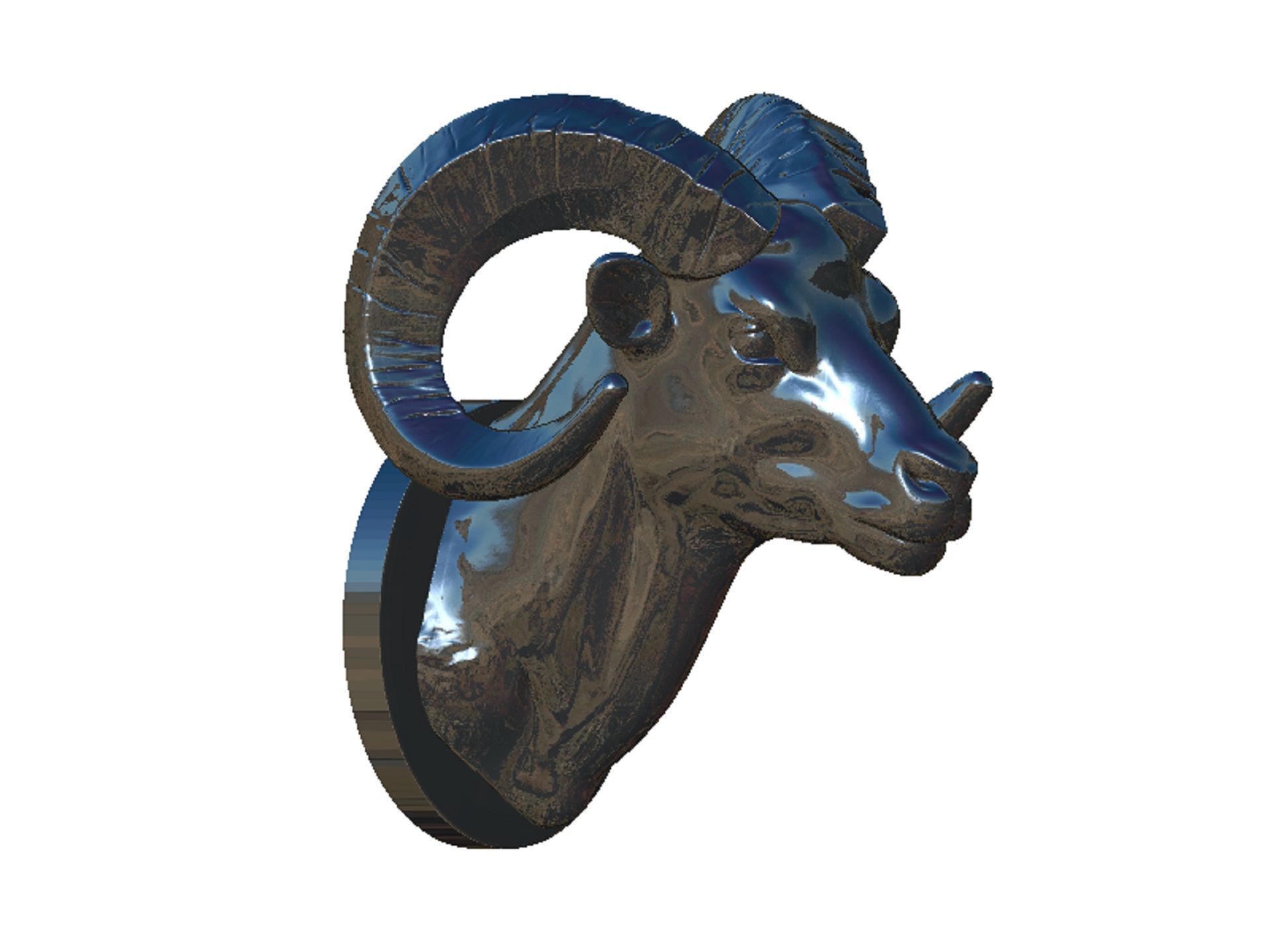 ram head 3D print model_6