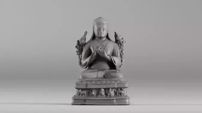 001643 Ancient Tibetan Buddha Statue 3D Scan 3dp 3D print model