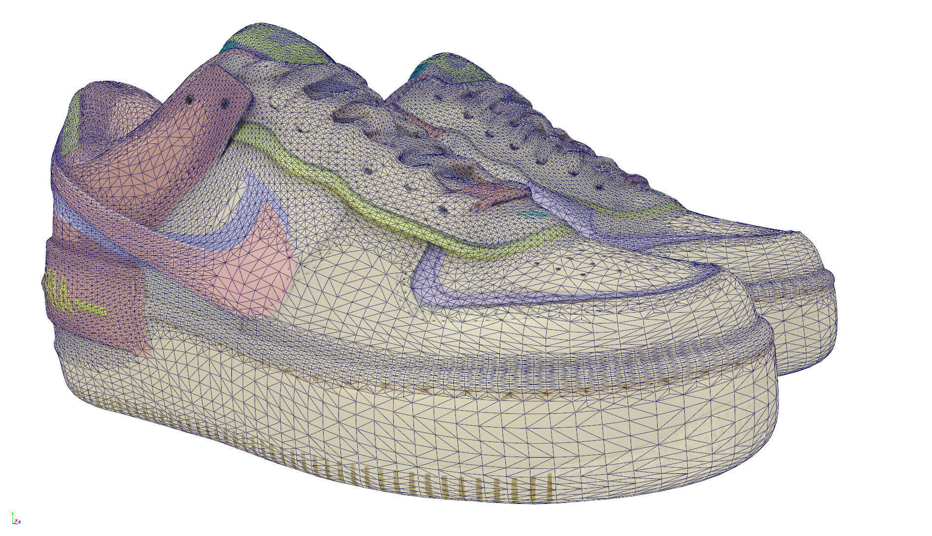 Nike Air Force 1 Shadow Cashmere Low-poly 3D model_1