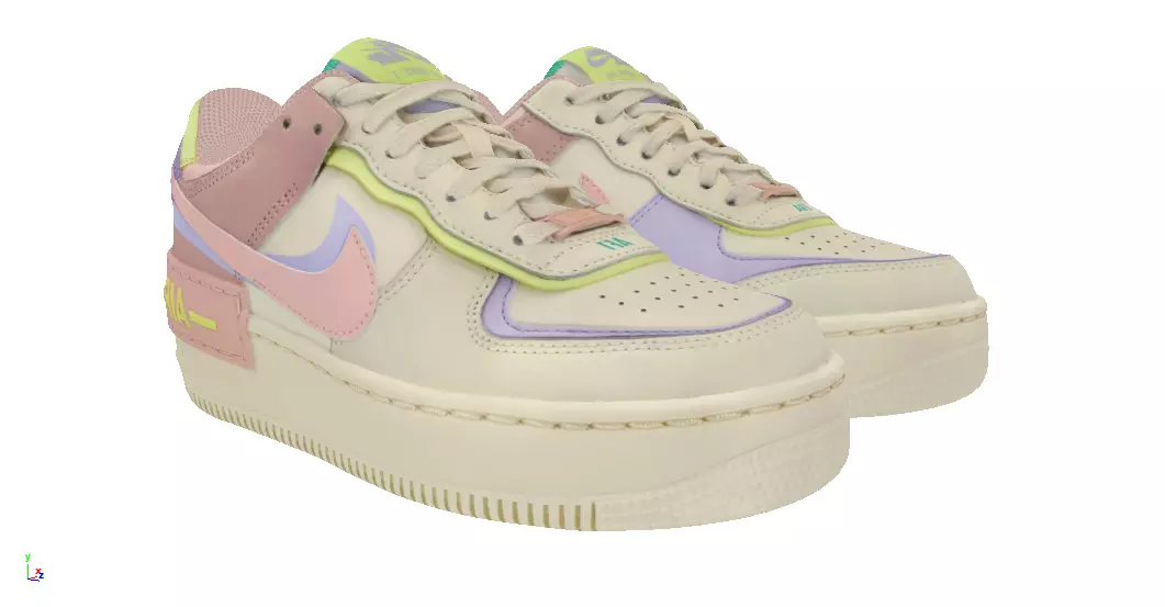 Nike Air Force 1 Shadow Cashmere Low-poly 3D model_0
