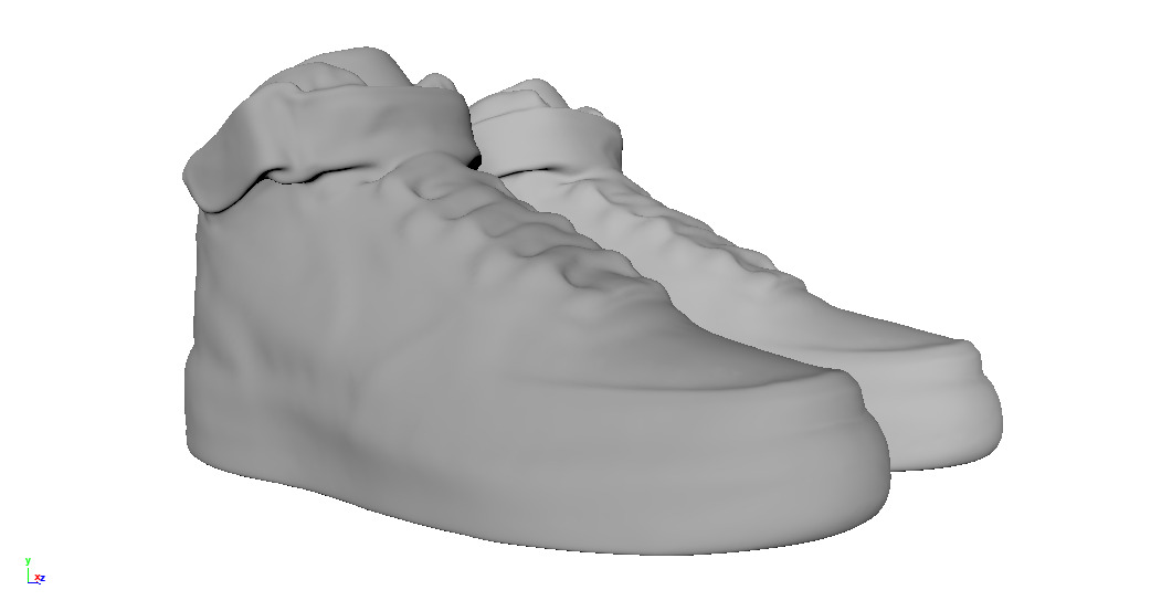 NIKE air force one 1 white high Low-poly 3D model_2