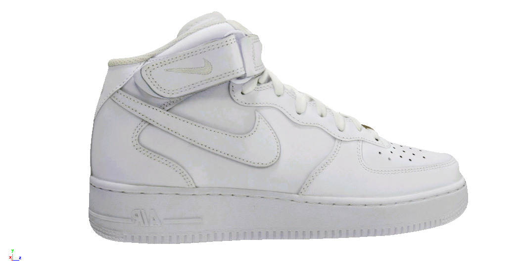 NIKE air force one 1 white high Low-poly 3D model_4