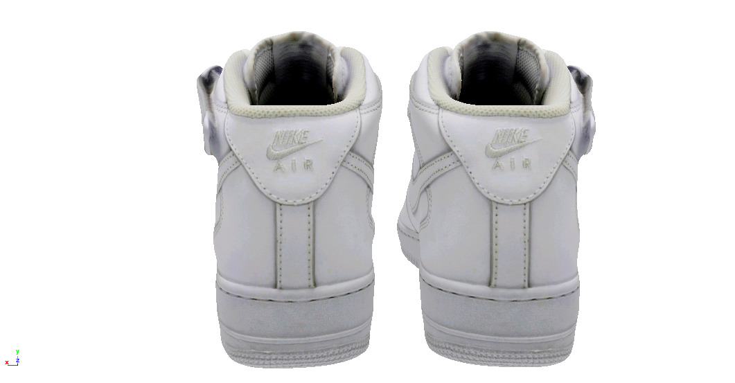 NIKE air force one 1 white high Low-poly 3D model_5