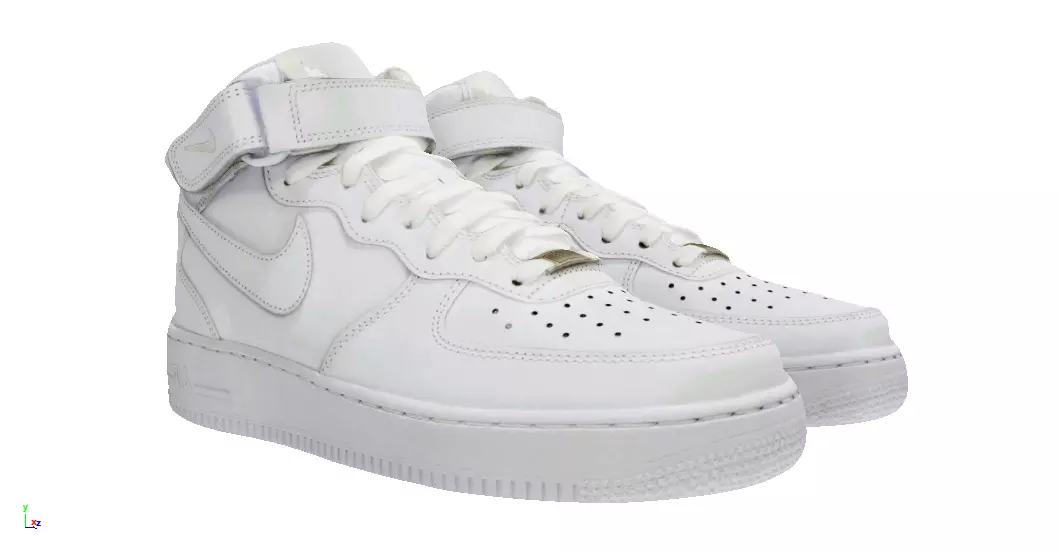 NIKE air force one 1 white high Low-poly 3D model_0