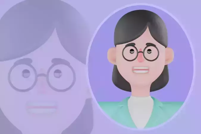 Stylized 3D Female Astronomer Character - Cartoon Scientist 