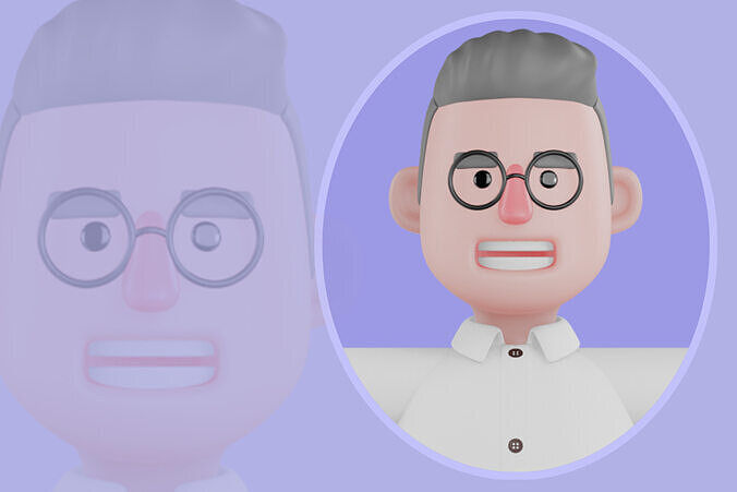 Stylized 3D Male Psychiatrist Character - Therapist Doctor 3D model