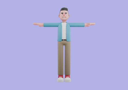 Stylized 3D Male Artist Character-Cartoon Creative Art Designer 3D model_2