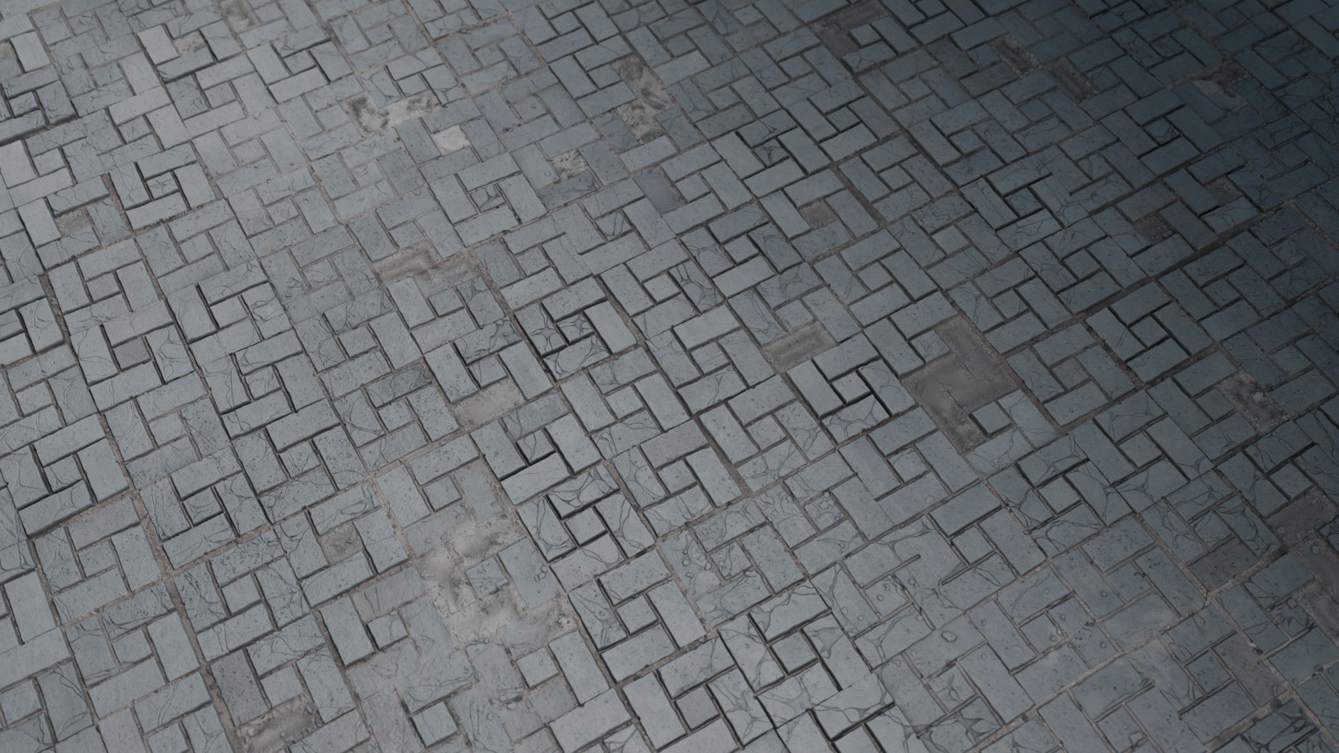 Basket Weave Stone Pavers Seamless PBR Material Texture_2