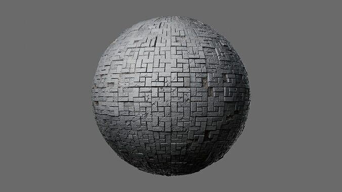 Basket Weave Stone Pavers Seamless PBR Material Texture