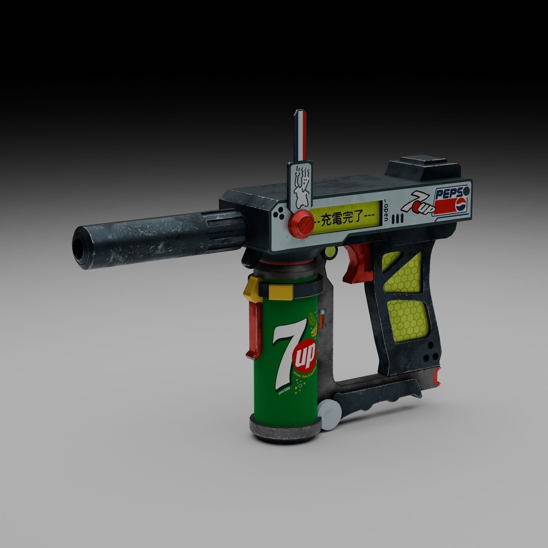 7Up Gun Low-poly 3D model_1