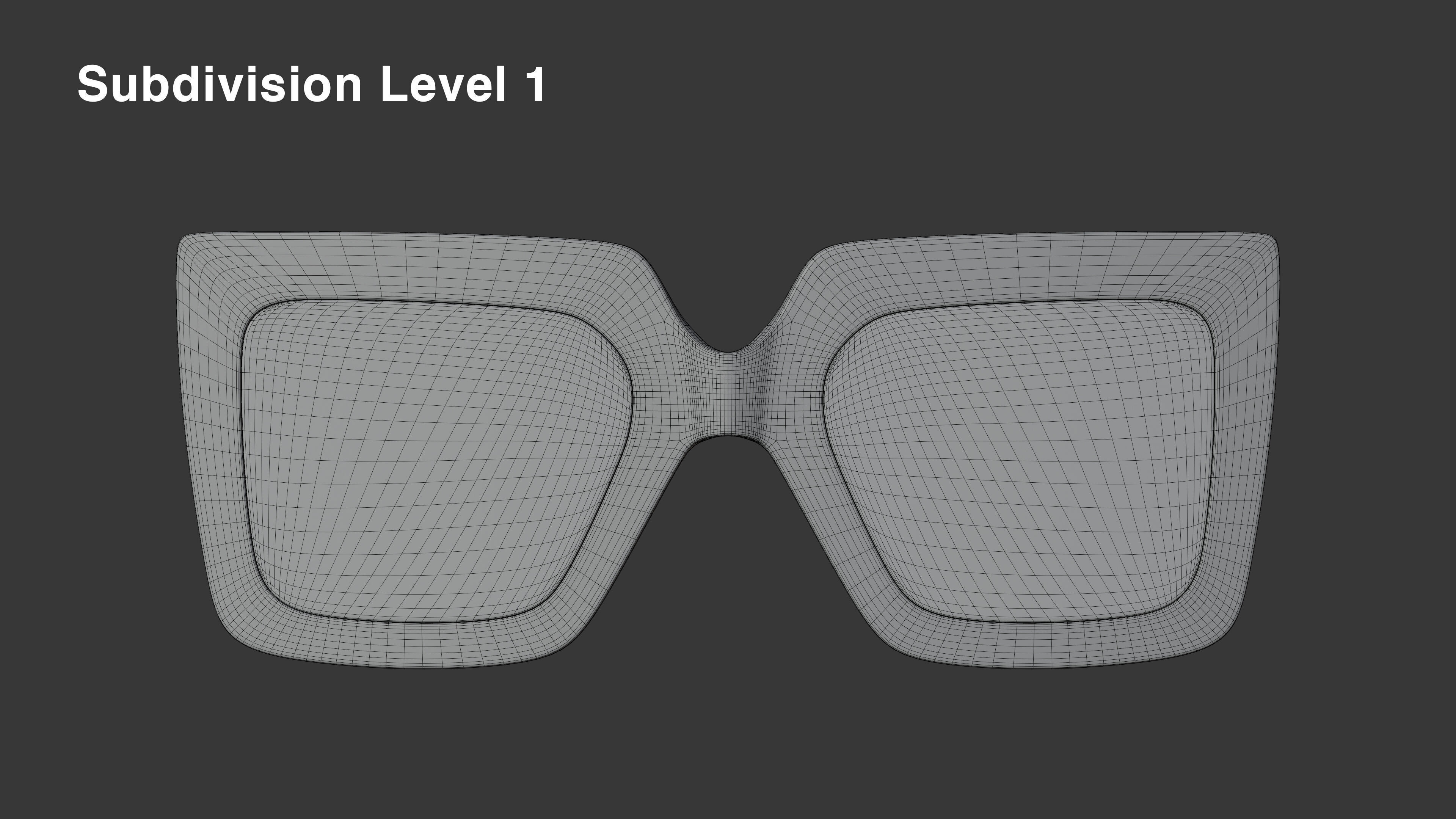 Temu Oversized Glasses Low-poly 3D model_8