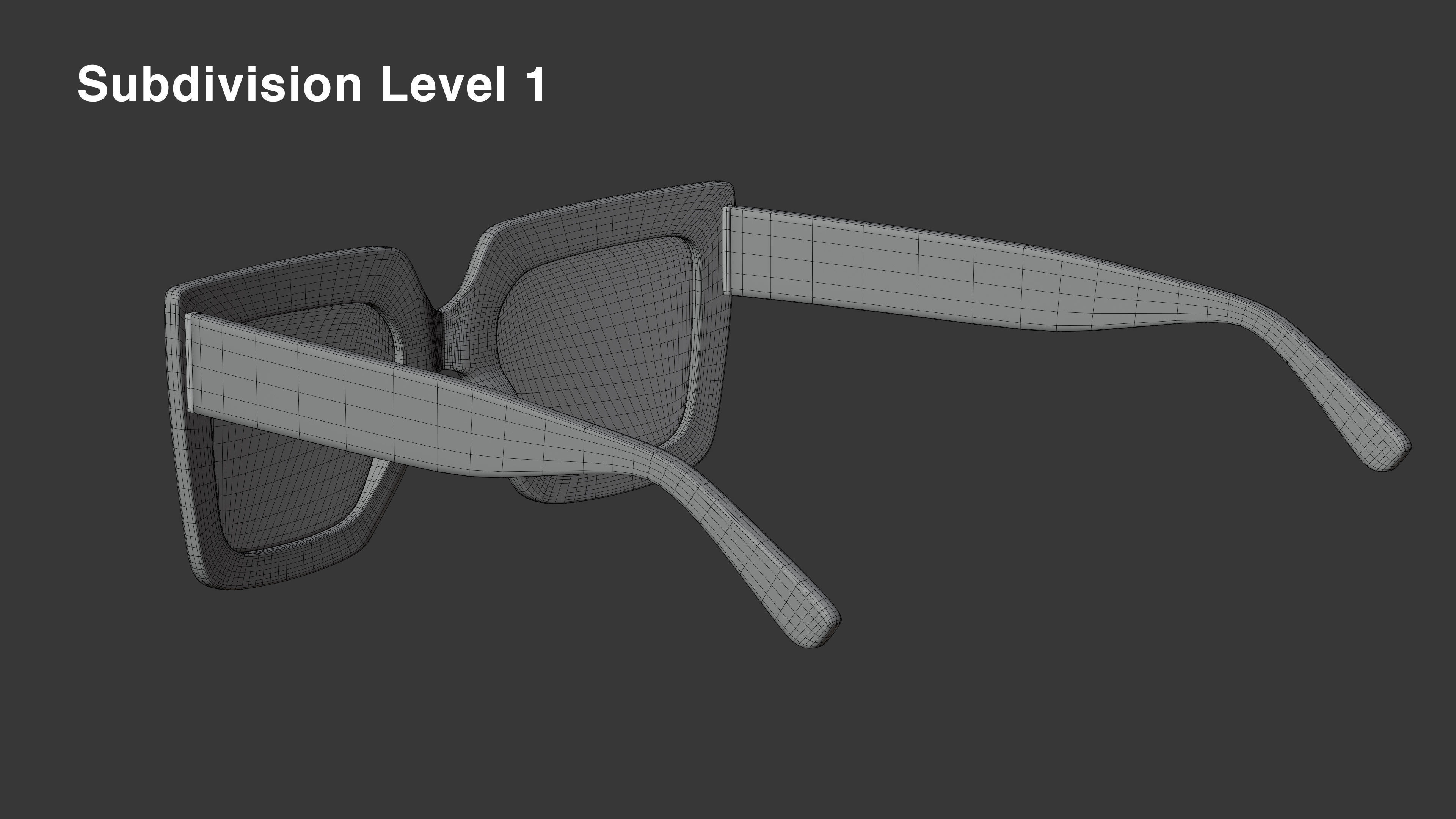 Temu Oversized Glasses Low-poly 3D model_12