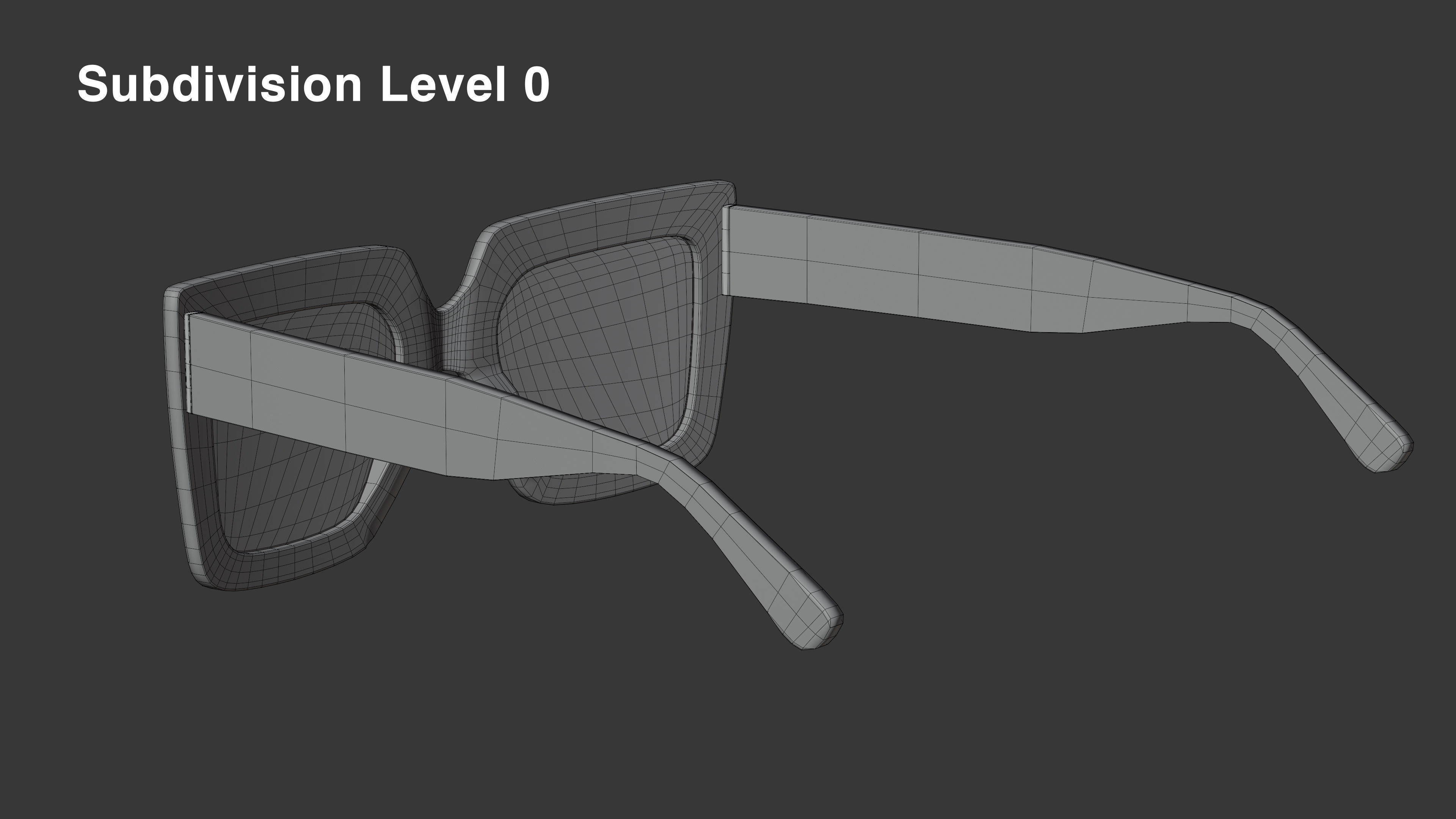 Temu Oversized Glasses Low-poly 3D model_11
