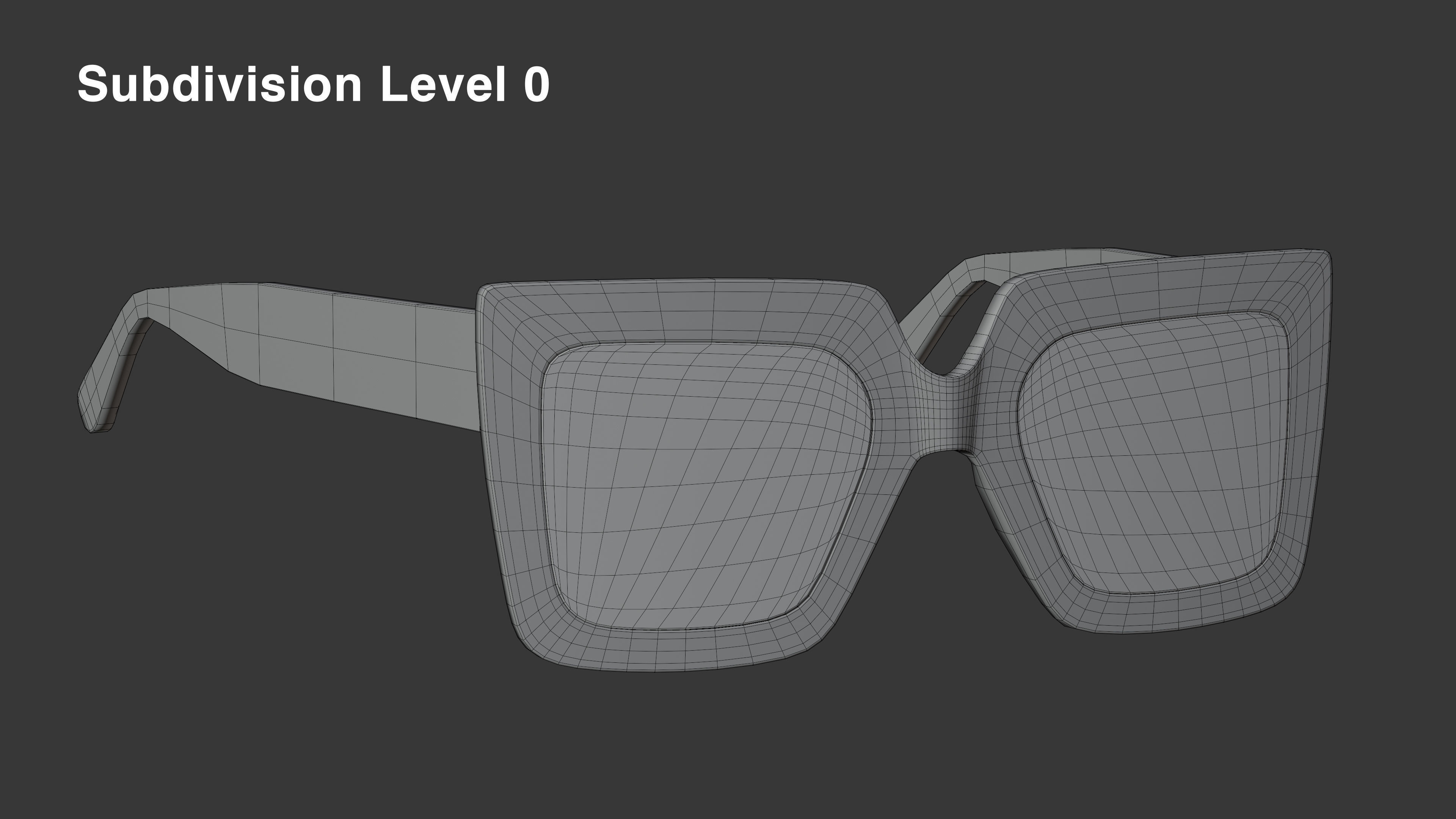 Temu Oversized Glasses Low-poly 3D model_9