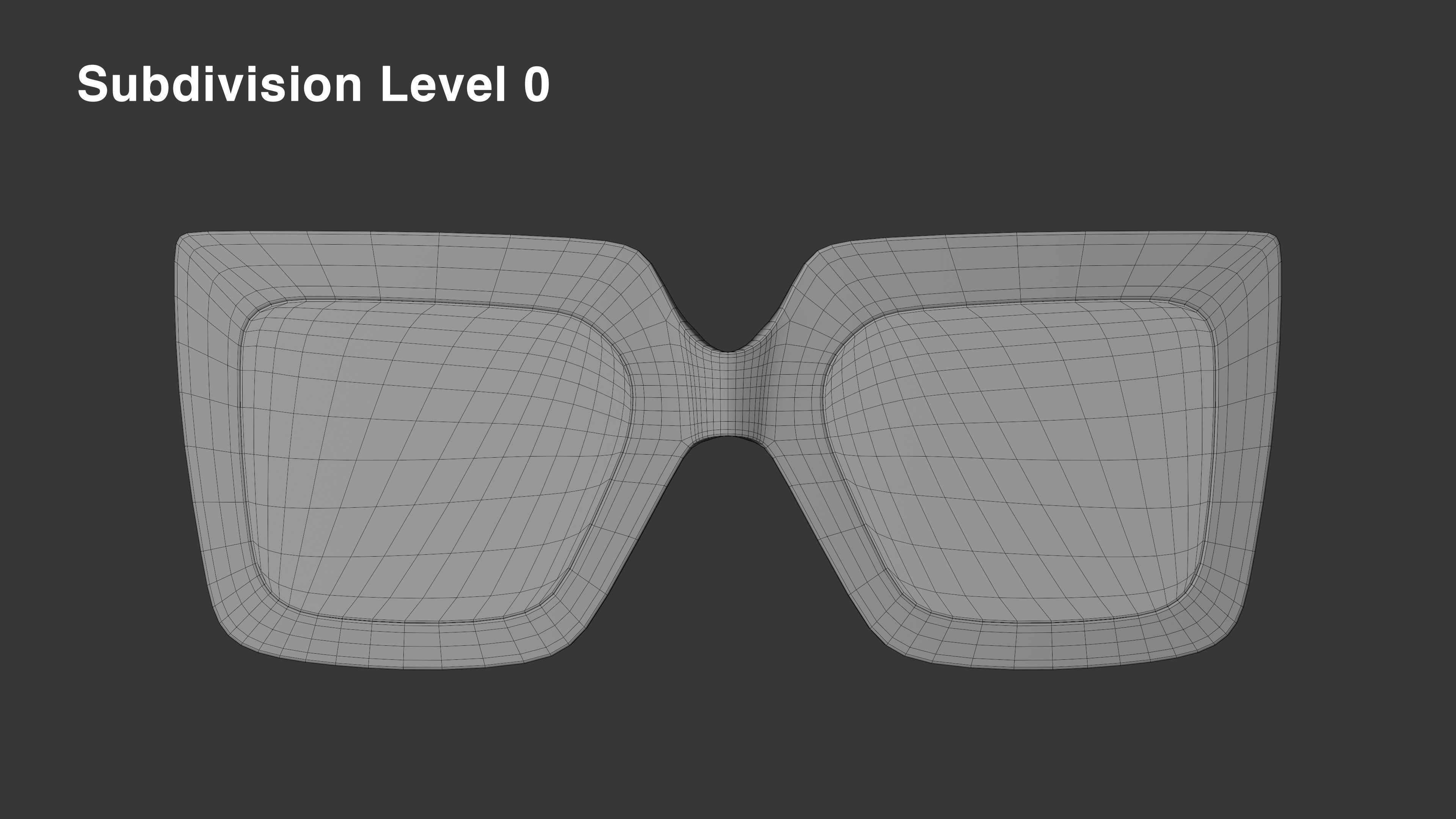 Temu Oversized Glasses Low-poly 3D model_7