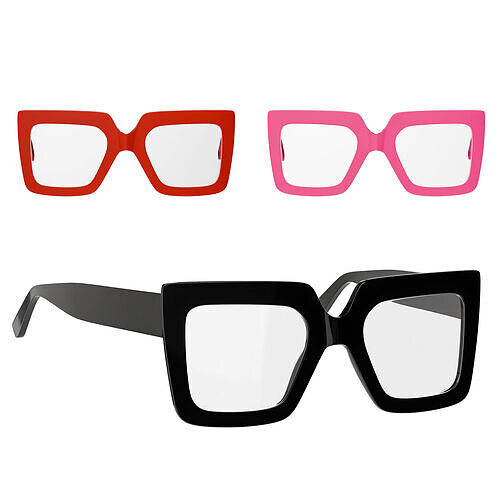 Temu Oversized Glasses Low-poly 3D model
