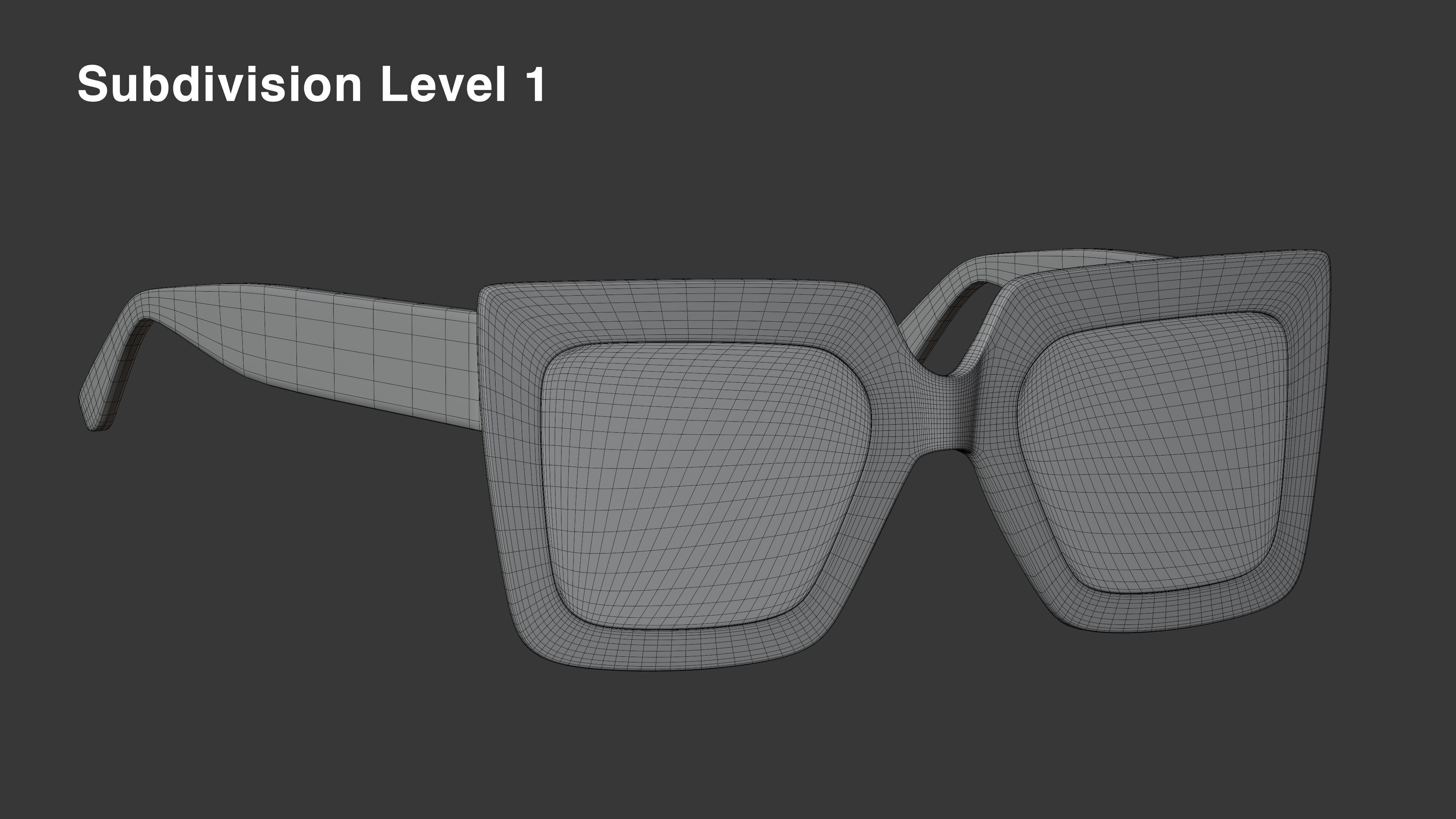 Temu Oversized Glasses Low-poly 3D model_10