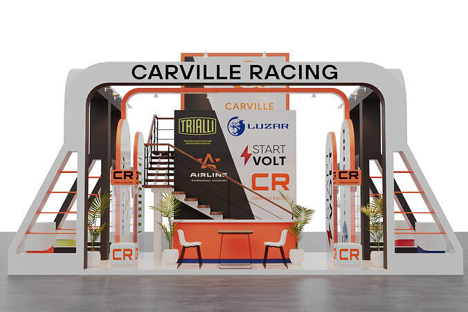 Exhibition Booth Stand Carville 3ds Max Scene Corona Renderer 3D model