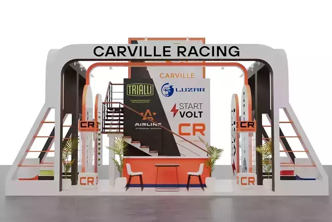 Exhibition Booth Stand Carville 3ds Max Scene Corona Renderer 3D model