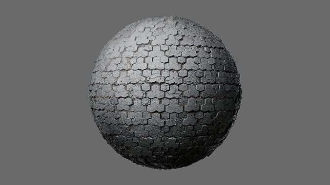 Hex Stone Pavers Seamless PBR Material Texture